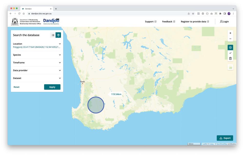 Dandjoo Map point search