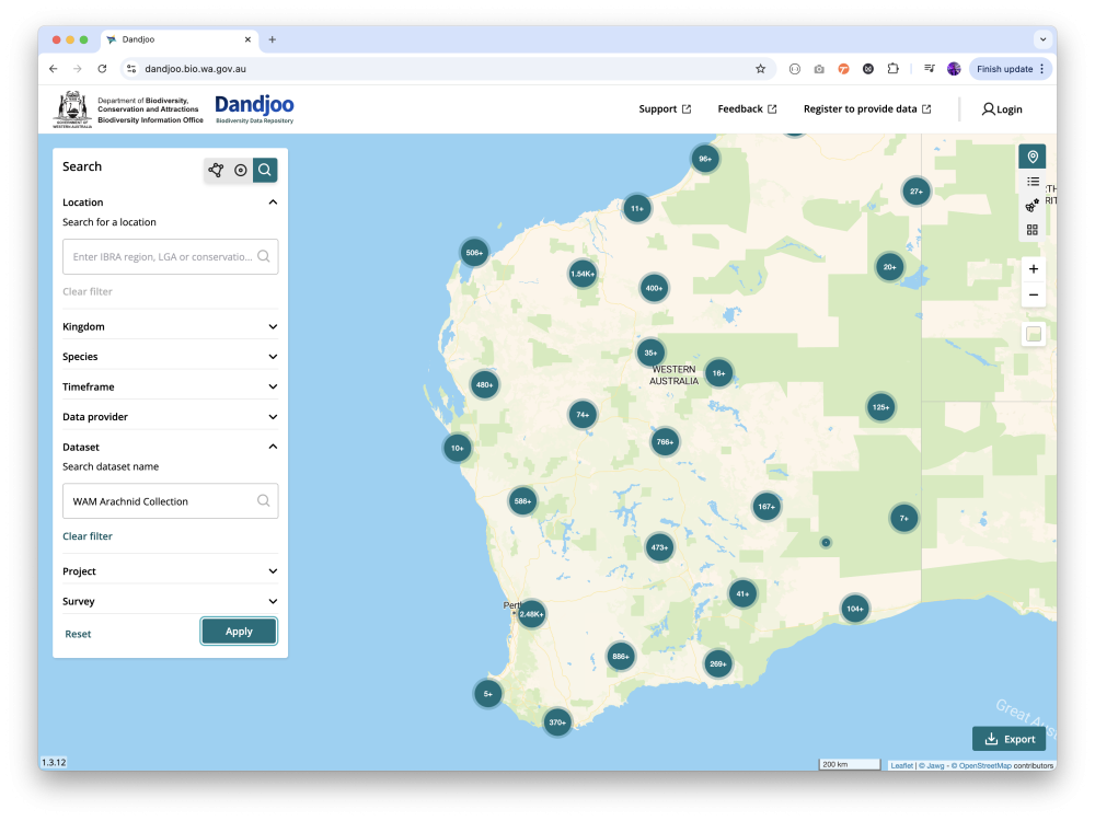 Dandjoo Data Platform Map View