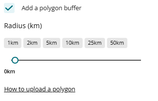 Polygon upload Buffer slider