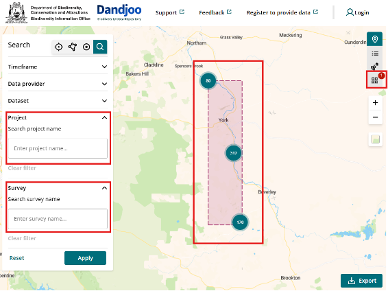 2.	New Survey View icon button - to display SSD specific data (if any) within your search criteria. 