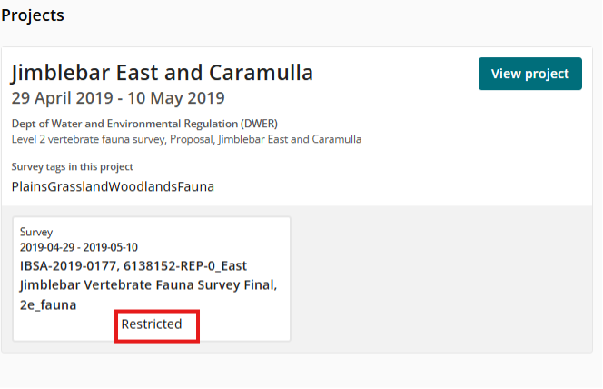Surveys marked ‘Restricted’ 